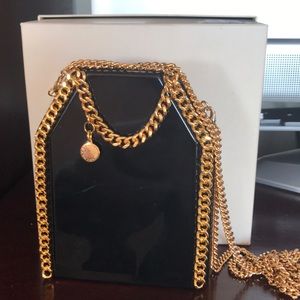 Stella McCartney enameled black hard cross body